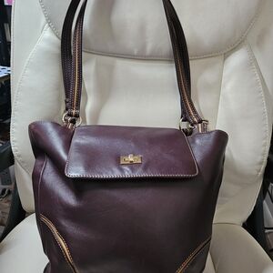 Liz Claiborne Dark Brown Leather Shoulder Bag